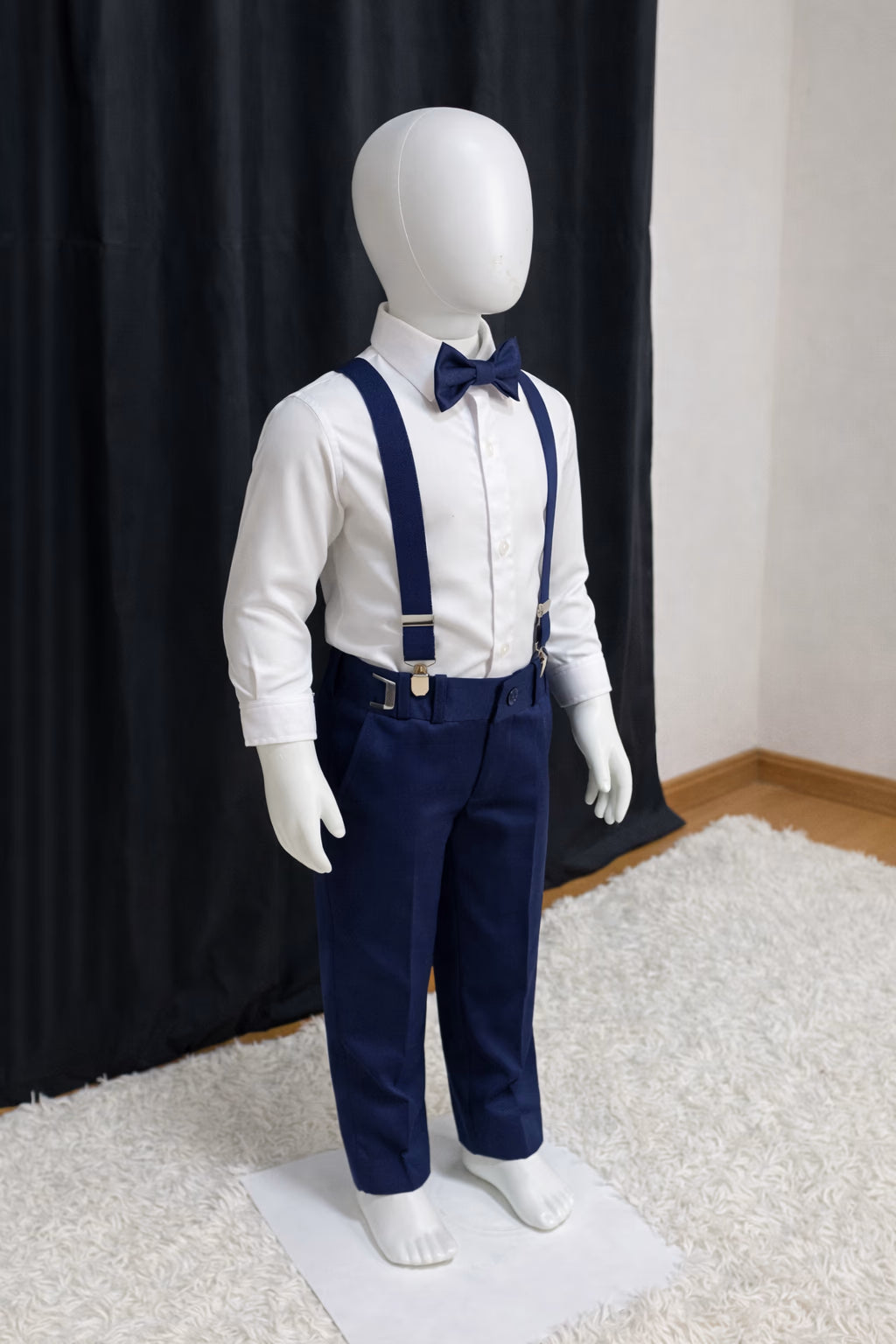 Calça & Suspensório Infantil - Azul Marinho Dior