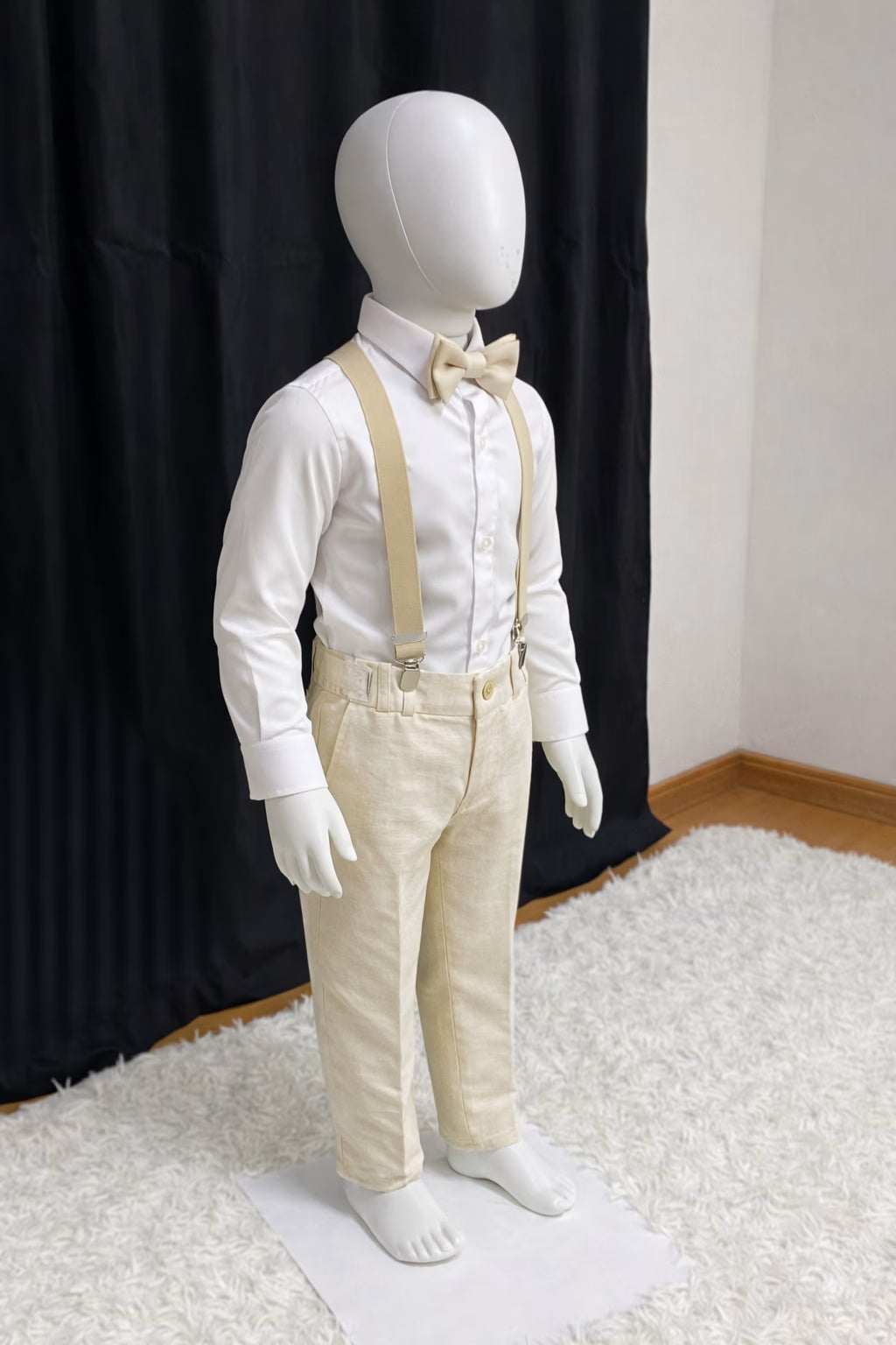 Calça & Suspensório Infantil - Linho Mescla