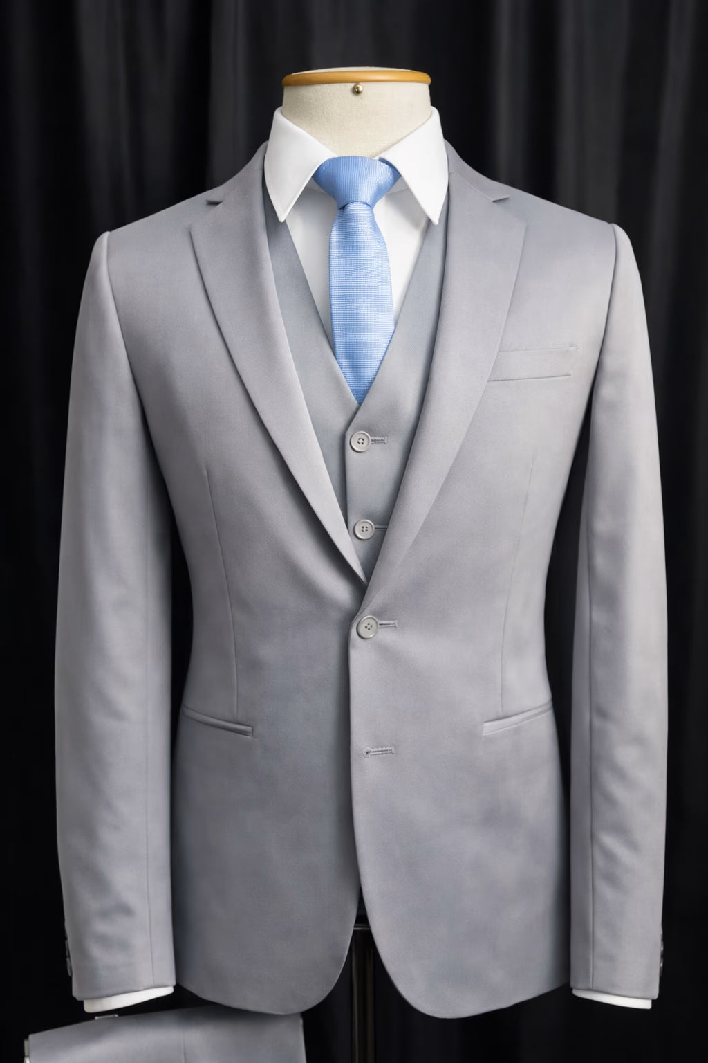 Traje Slim Cinza Médio