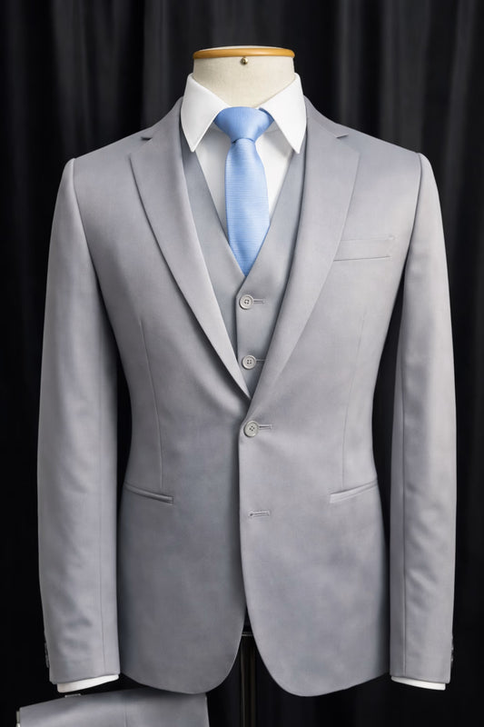 Traje Slim Cinza Médio