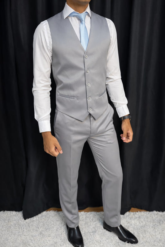 Calça & Colete - Cinza Médio