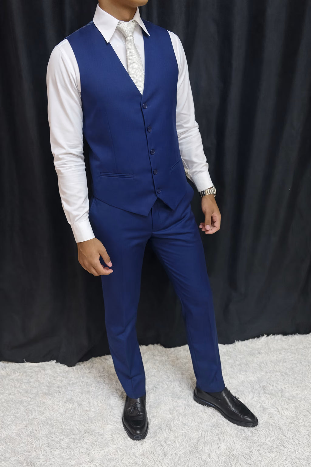 Calça & Colete - Azul Zara