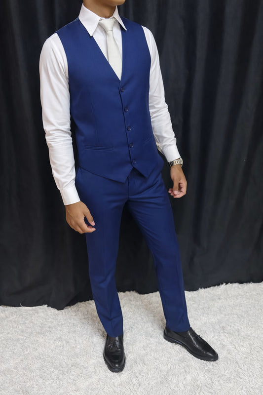 Calça & Colete - Azul Zara