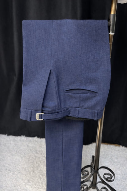 Traje Slim Melange Azul Marinho