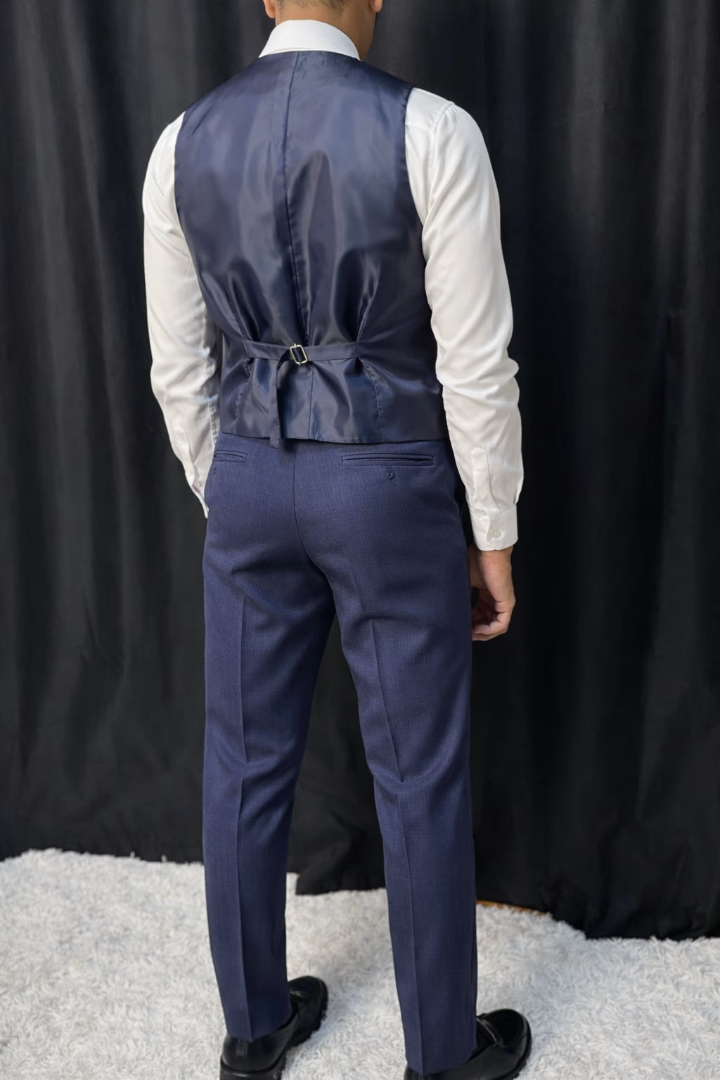 Calça & Colete - Melange Azul Marinho