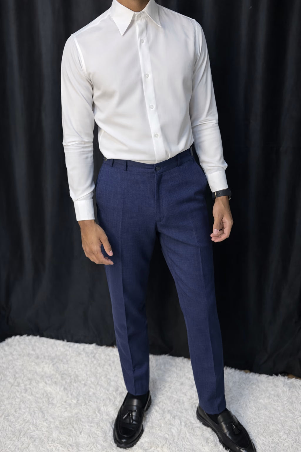 Calça & Colete - Melange Azul Marinho