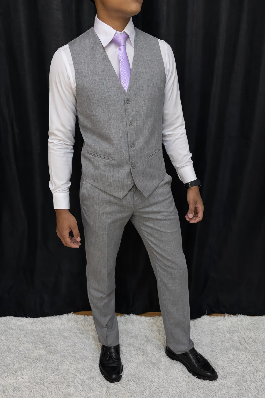 Traje Slim Cinza Tropical