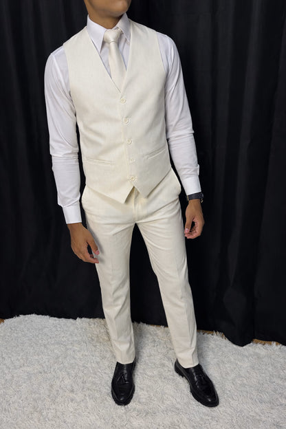 Calça & Colete - Rafia Natural