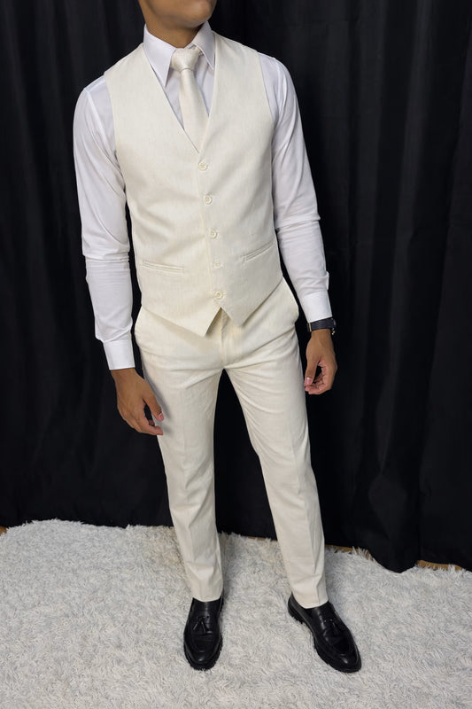 Calça & Colete - Rafia Natural