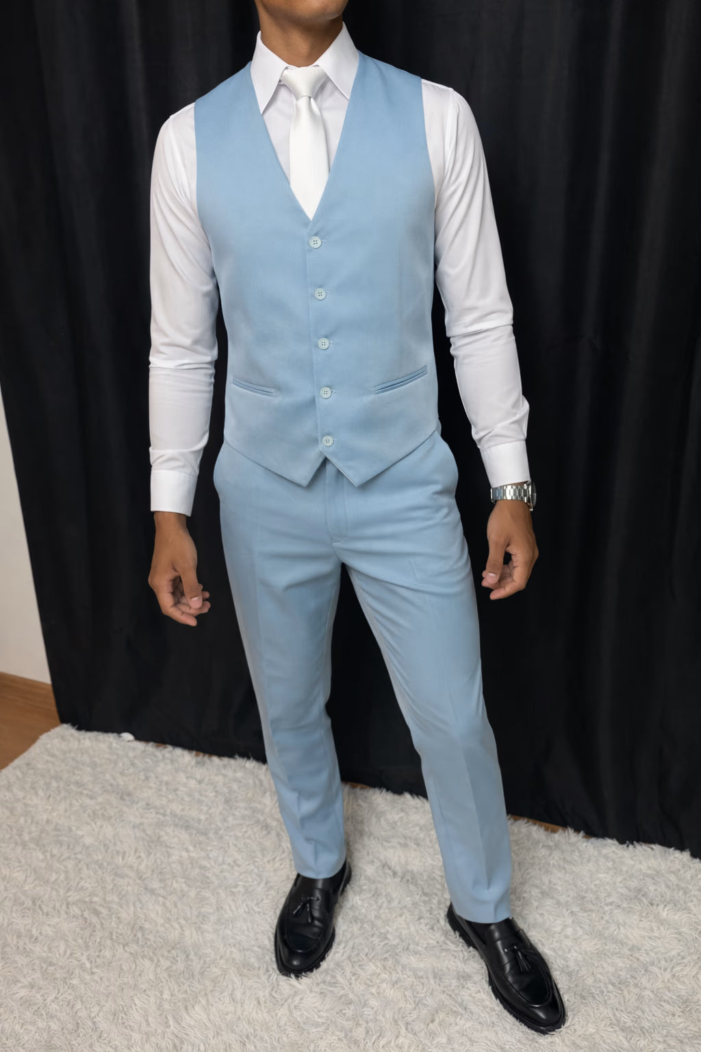 Traje Slim Azul Bebê