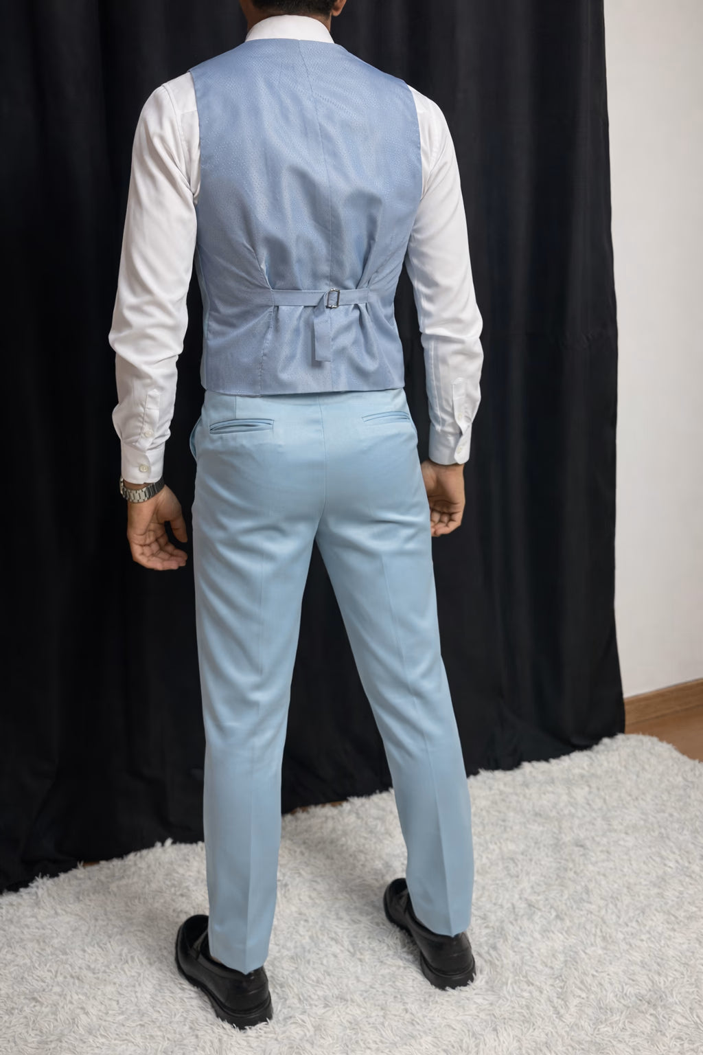 Calça & Colete - Azul Bebê