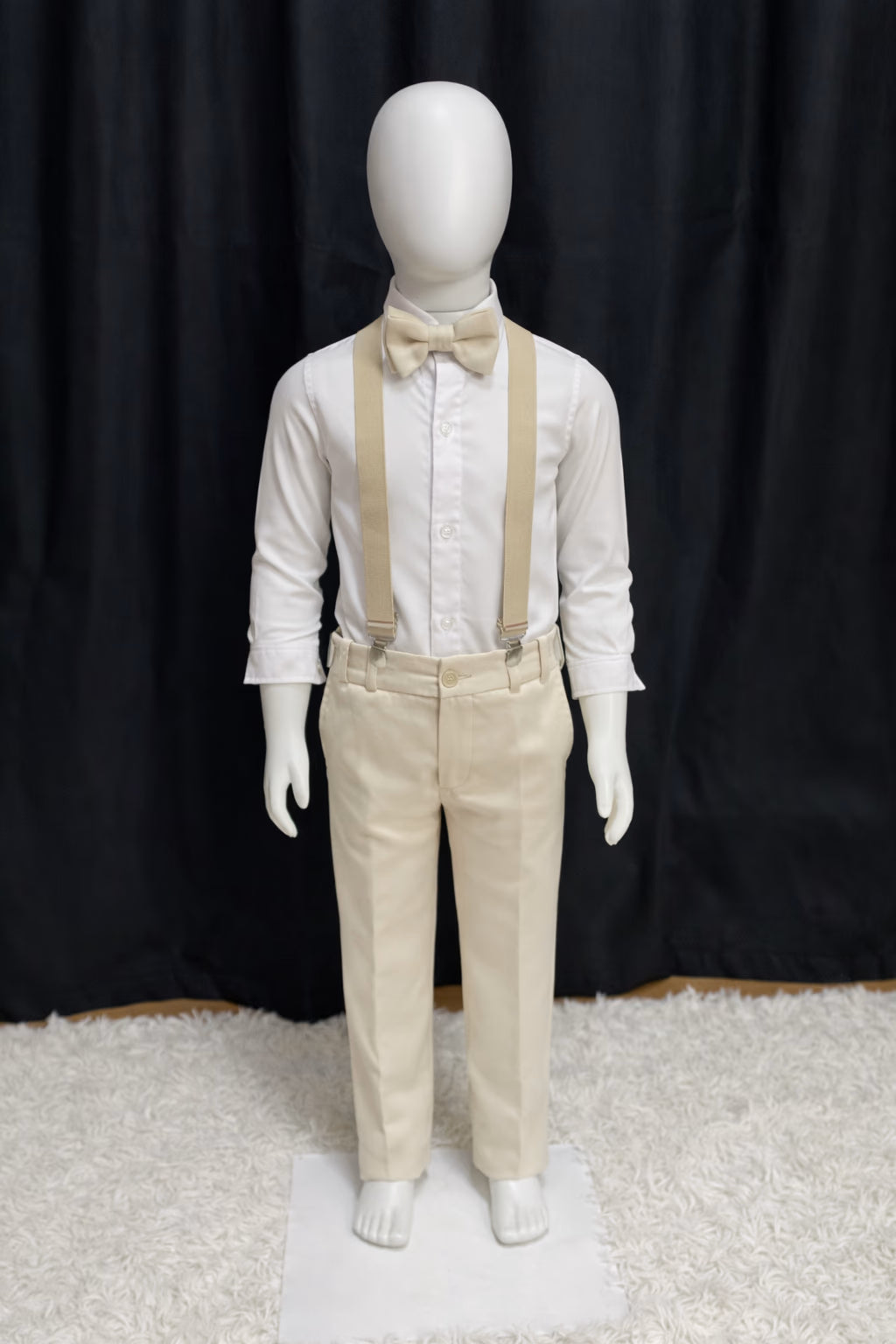 Calça & Suspensório Infantil - Bege Dior