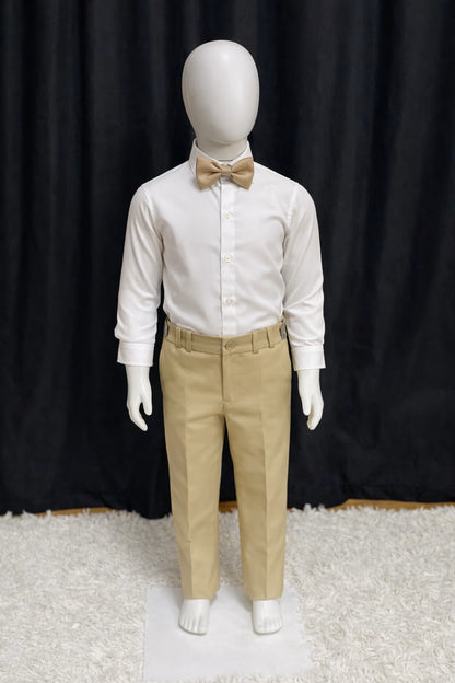 Calça & Suspensório Infantil - Cáqui