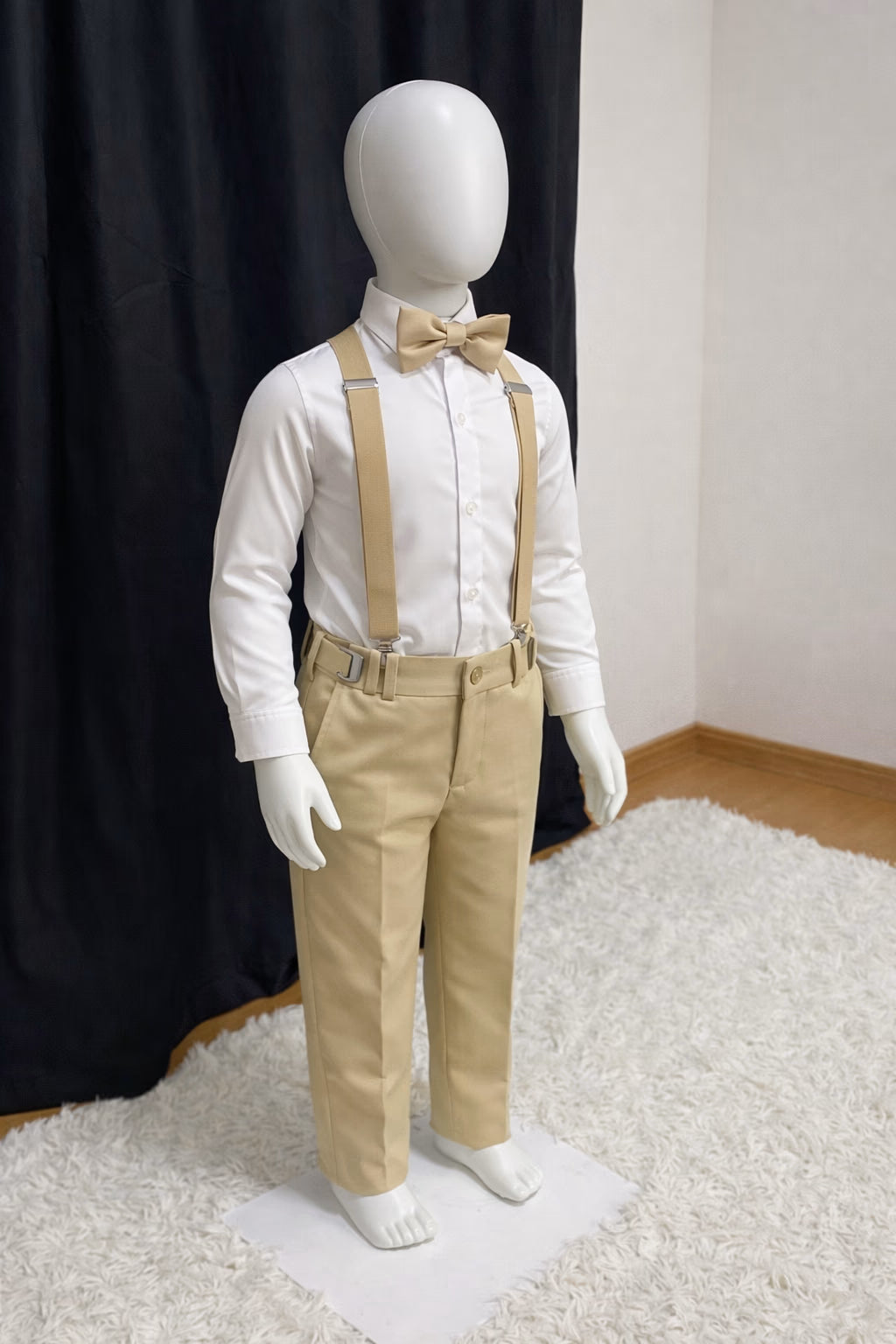 Calça & Suspensório Infantil - Cáqui