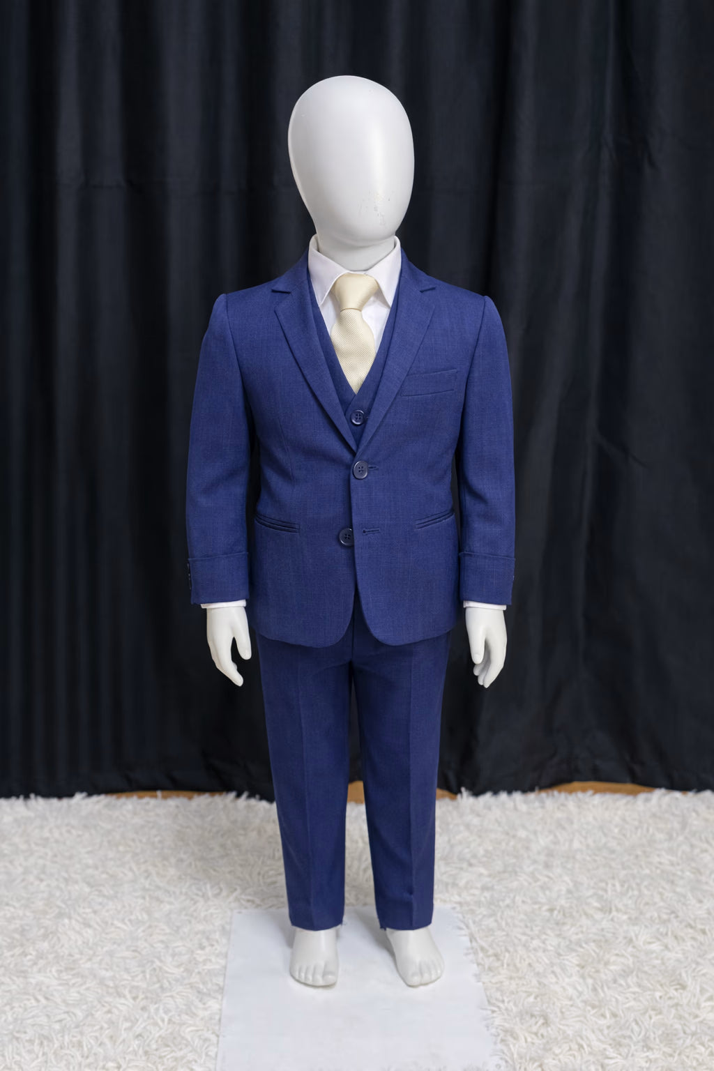 Traje Infantil Melange Azul Marinho