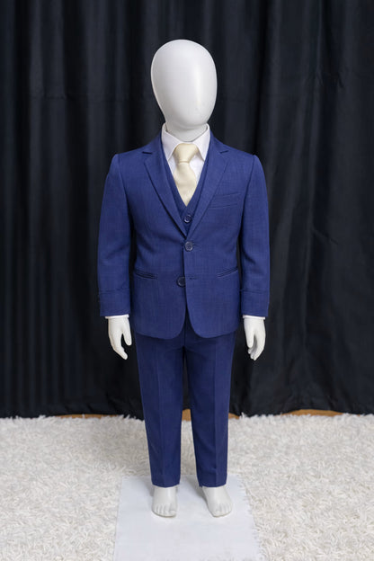 Traje Infantil Melange Azul Marinho