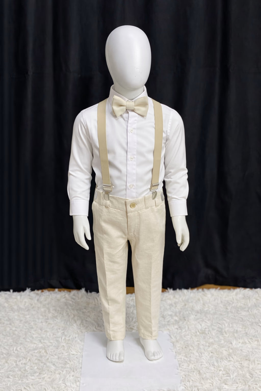 Calça & Suspensório Infantil - Linho Mescla